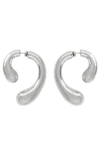 Panconesi women’s orecchini small silver teardrop hoop earrings with smooth polished metallic finish