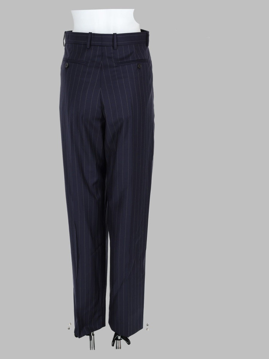Givenchy Women's Pantalone Righe Con Doppia Piega in Lana Blue