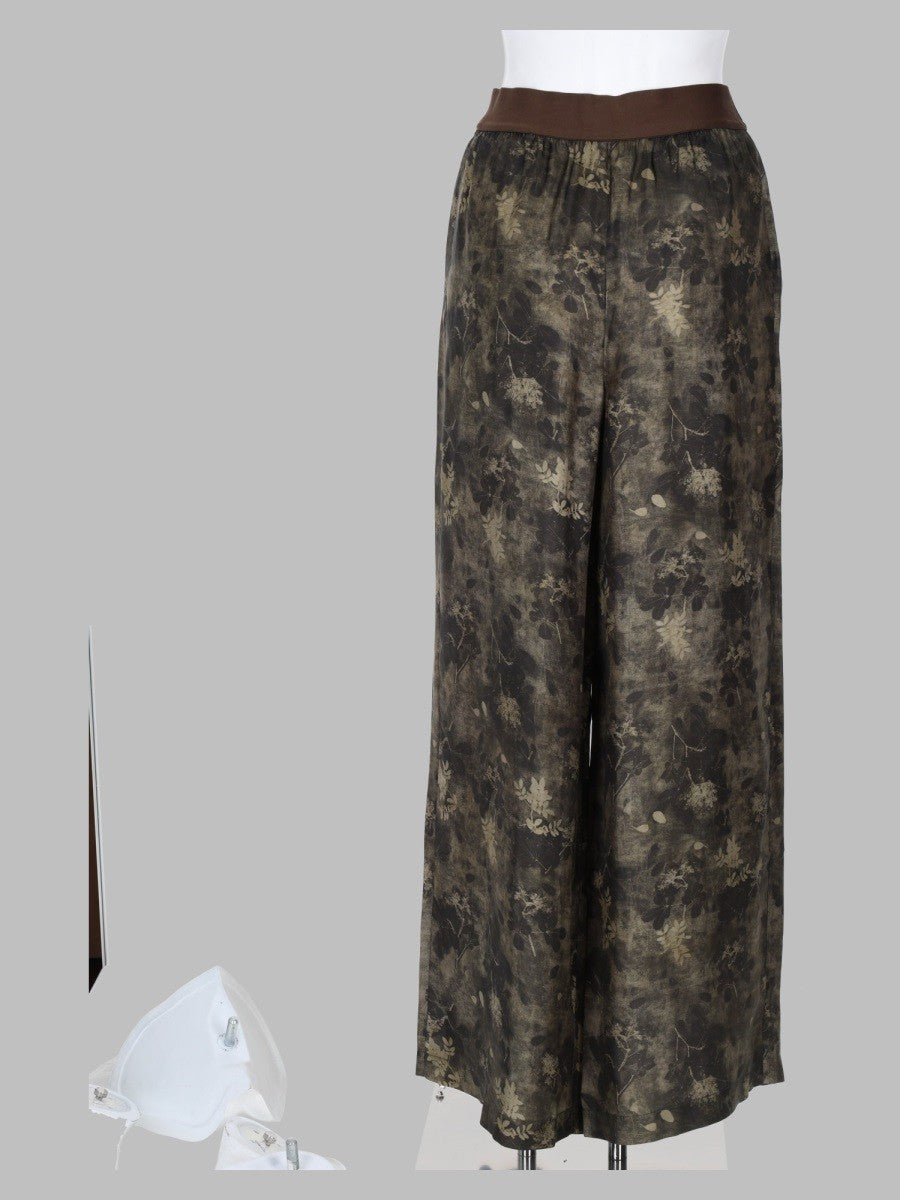 Uma Wang Women's Viscose Cupro Wide Trousers Green, view 2
