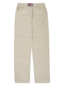 Mc2 Saint Barth Men's Pantalone Calais in Puro Lino Beige