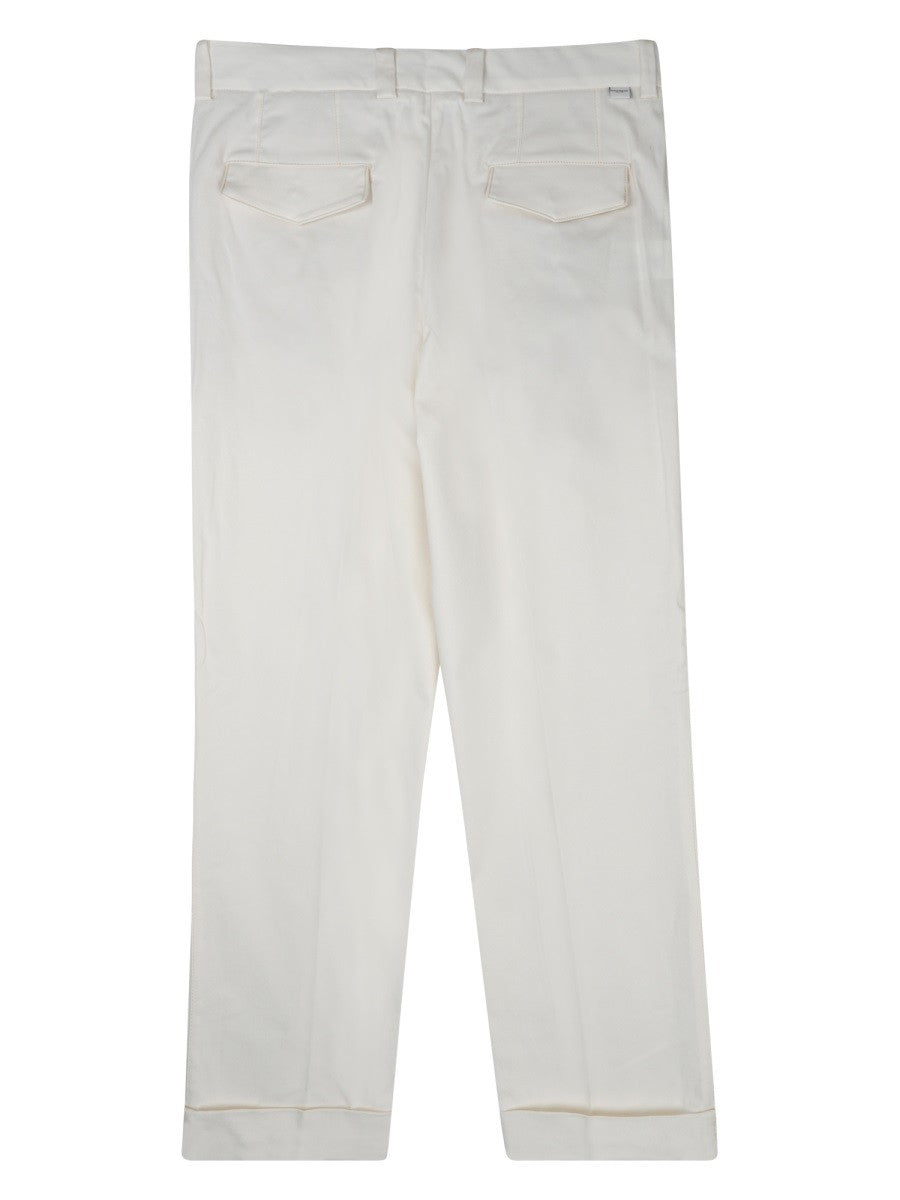 Paolo Pecora Milano Men's Pantalone Chino Relaxed Fit White