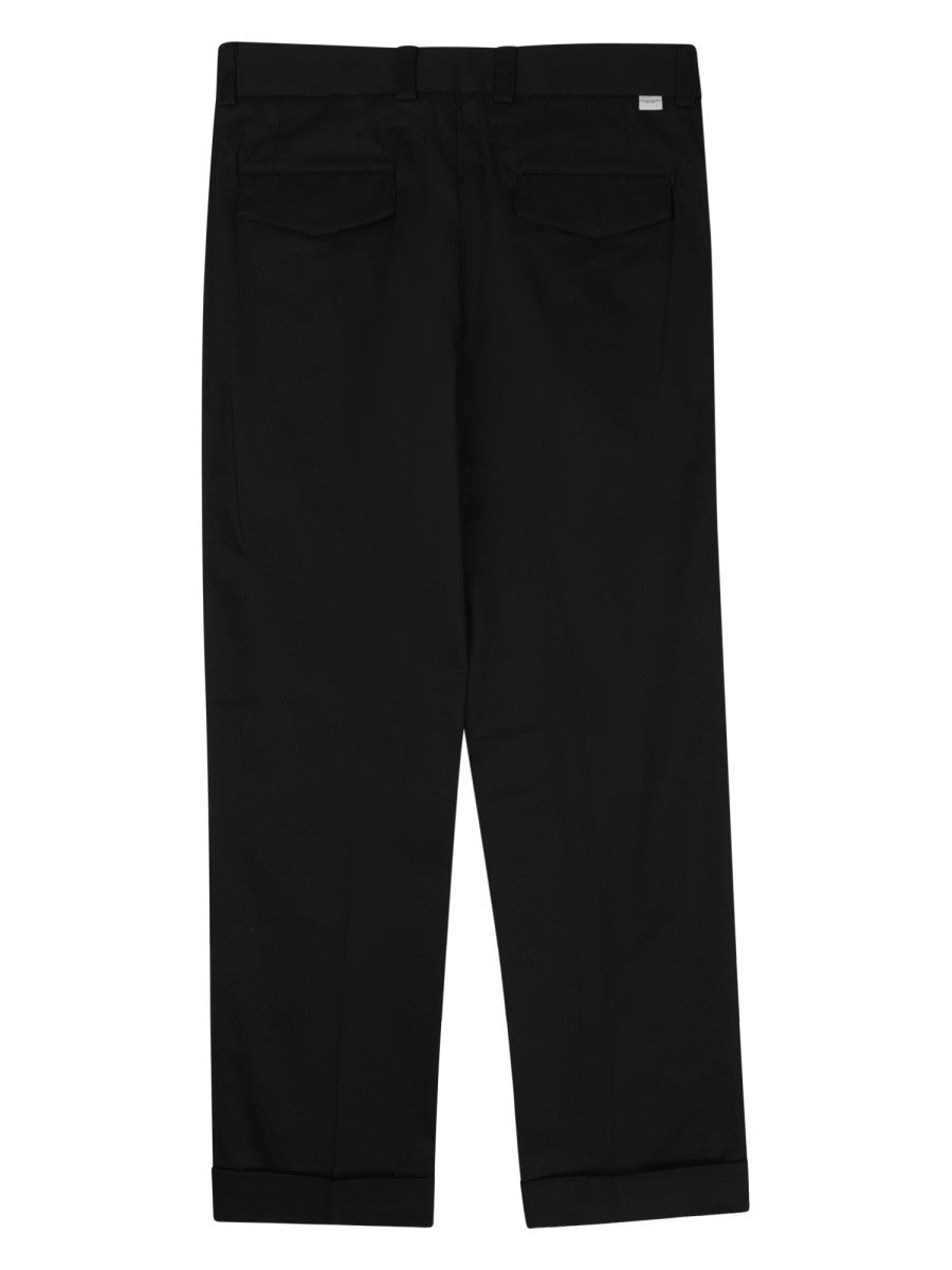 Paolo Pecora Milano Men's Pantalone Chino Relaxed Fit Black