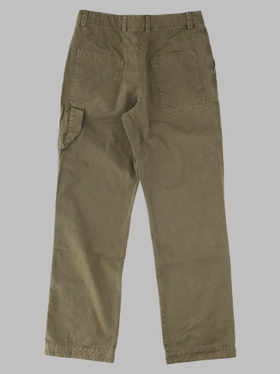 Off-White Men's Pantalone Con Ricamato Green