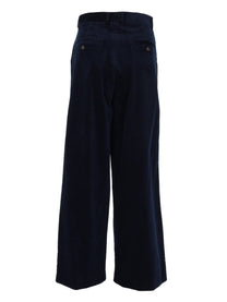 S MAX MARA Women's Velvet Ribbed Corona Trousers Blue, view 2