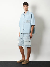 Loewe Men's Pantalone Corto Con Tasche Blue