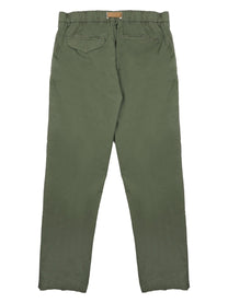 White Sand Men's Pantalone in Cotone Con Cintura Green