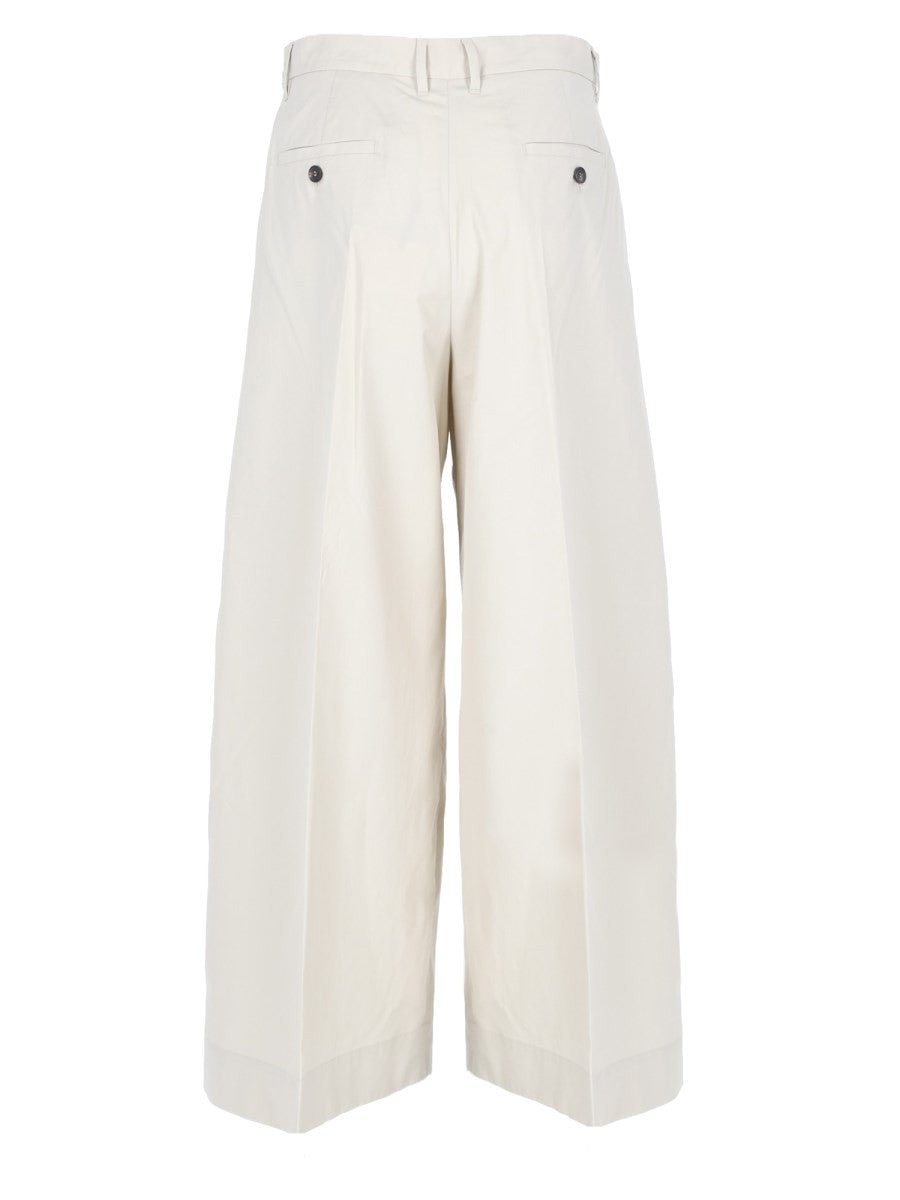 S MAX MARA Women's Pantalone in Popeline DI Cotone White