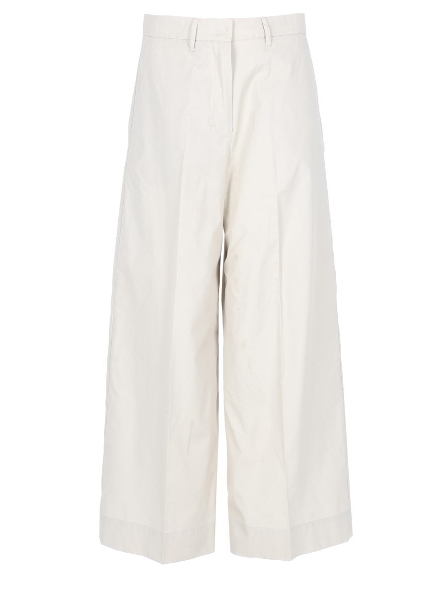 S MAX MARA Women's Pantalone in Popeline DI Cotone White