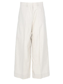 S MAX MARA Women's Pantalone in Popeline DI Cotone White