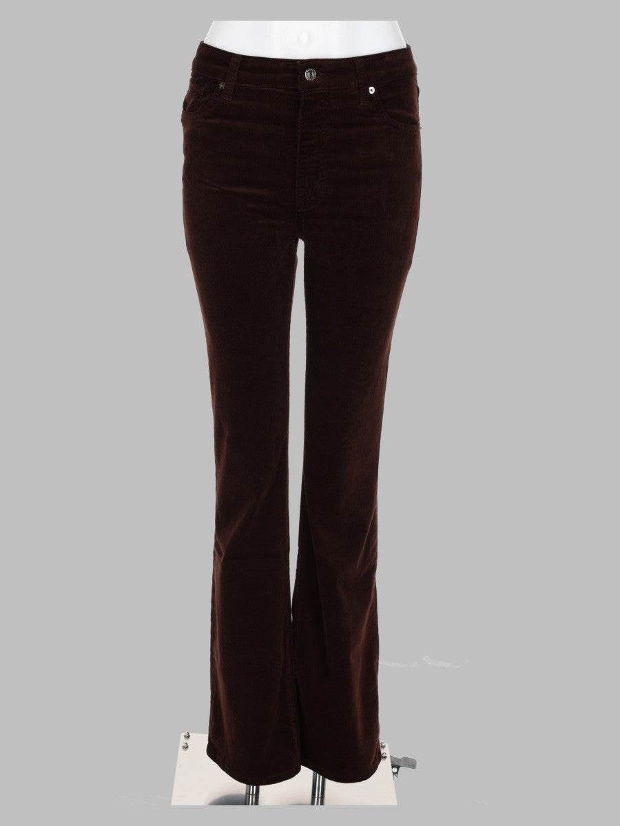 FRAME Women's Velvet Ribbed Trousers Brown