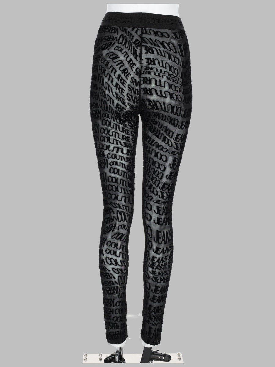 Versace Jeans Couture Women's Pantalone Leggings Con Stampa Black