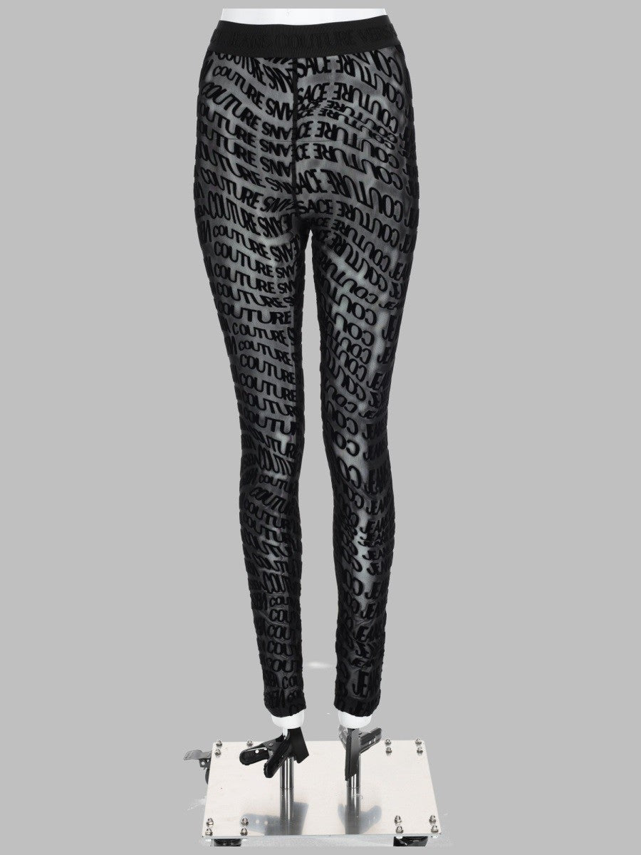 Versace Jeans Couture Women's Pantalone Leggings Con Stampa Black