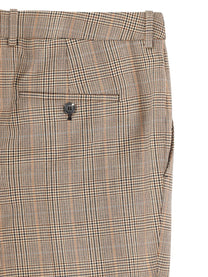 Saint Laurent Women's Pantalone Svasato in Lana Pied De Poule Principe Di Galles Beige