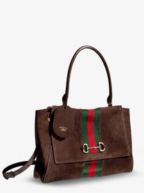 Gucci Women's Paparazzo Suede Handbag Brown, view 3