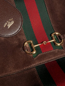 Gucci Women's Paparazzo Suede Handbag Brown, view 4