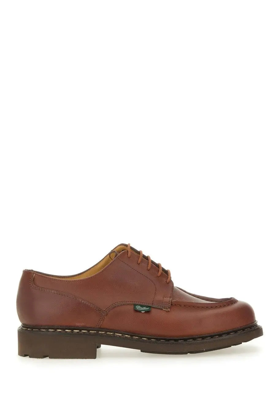 Paraboot men’s lace up Chambord brown oxford shoe with brown leather and dark brown rubber sole