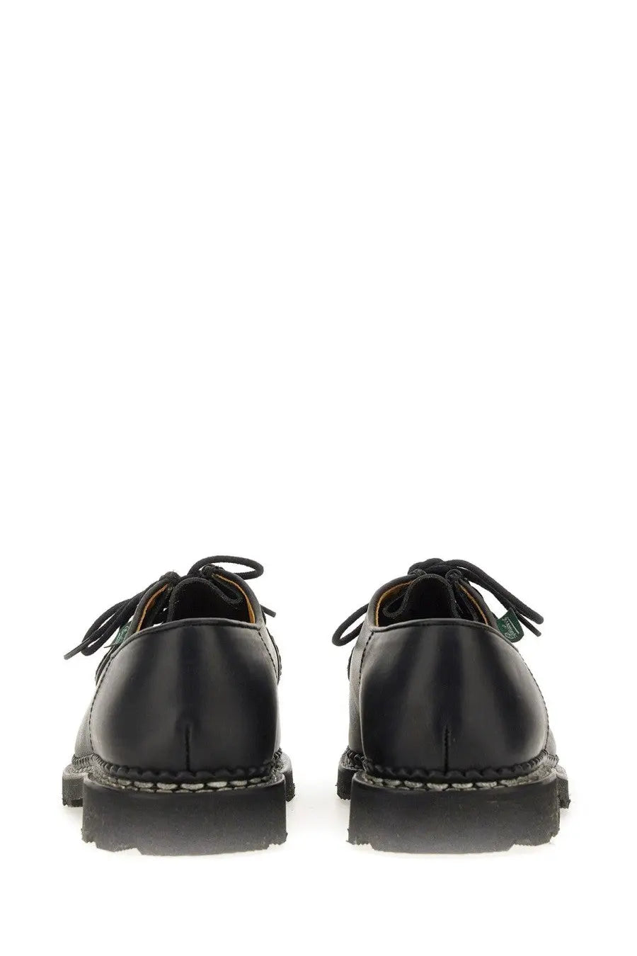 Paraboot men’s black leather lace-up oxford shoes with chunky rubber sole and visible stitching