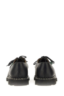 Paraboot men’s black leather lace-up oxford shoes with chunky rubber sole and visible stitching