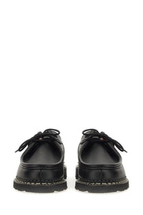 Paraboot men’s black leather lace up two holes michael shoes with chunky sole and visible stitching details