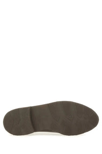 Dark brown rubber sole with textured tread on paraboot men’s moccasin avignon brown shoe