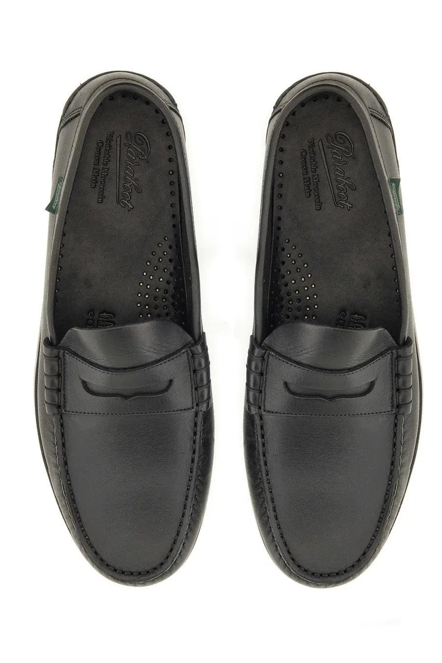 Paraboot men’s moccasin coraux black leather loafers with classic moccasin design and stitched detailing