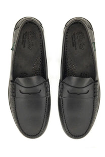 Paraboot men’s moccasin coraux black leather loafers with classic moccasin design and stitched detailing