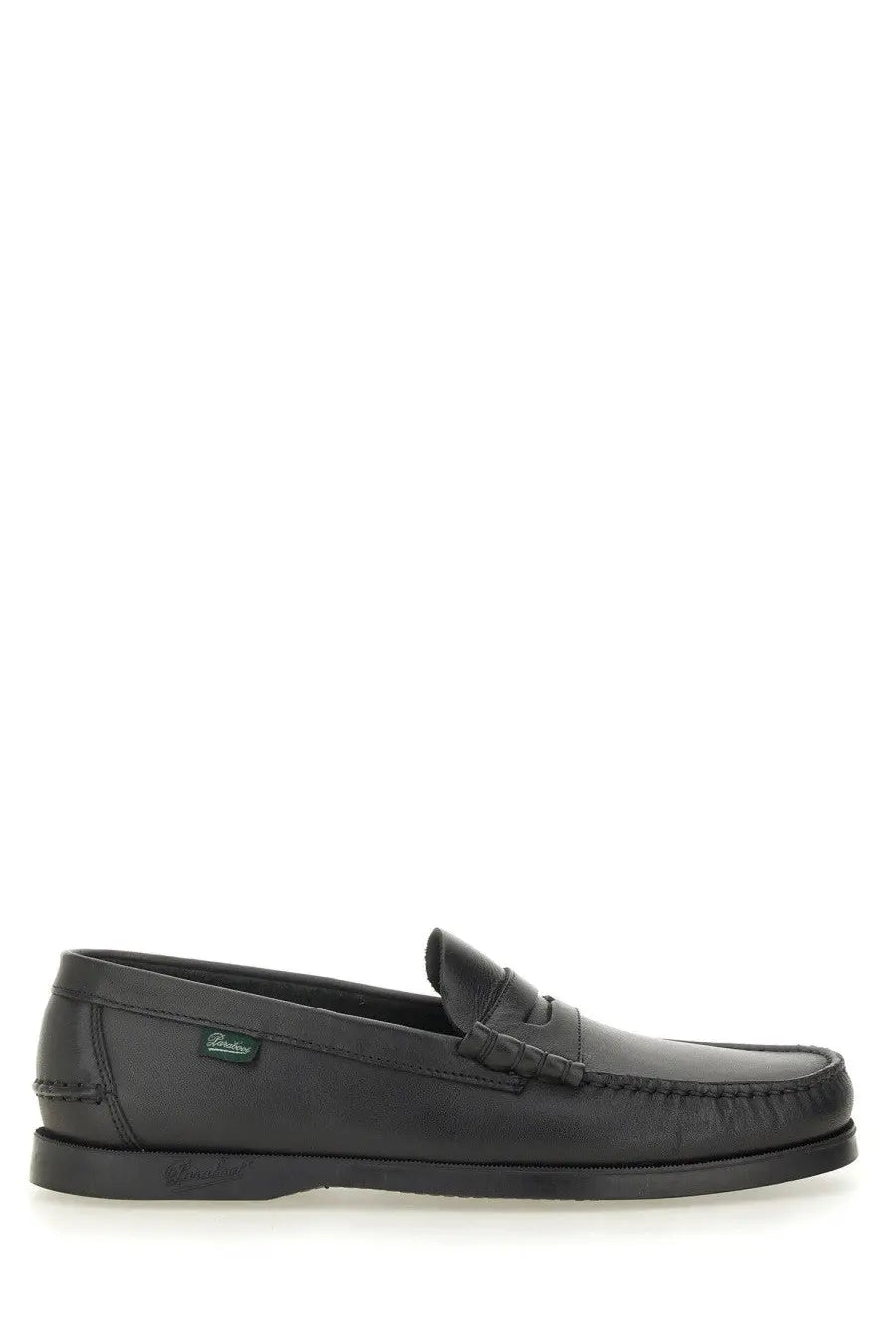 Paraboot men’s moccasin coraux black leather loafers with classic moccasin design and stitched detailing