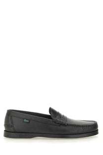 Paraboot men’s moccasin coraux black leather loafers with classic moccasin design and stitched detailing