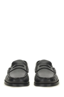 Paraboot men’s moccasin Coraux black leather penny loafers with polished finish and subtle stitching details