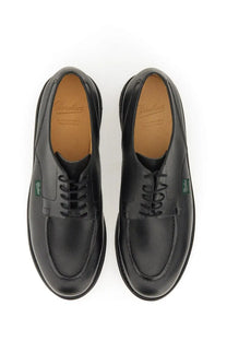 Paraboot men’s stringata chambord black oxford shoes in black leather with polished finish and classic lace-up design