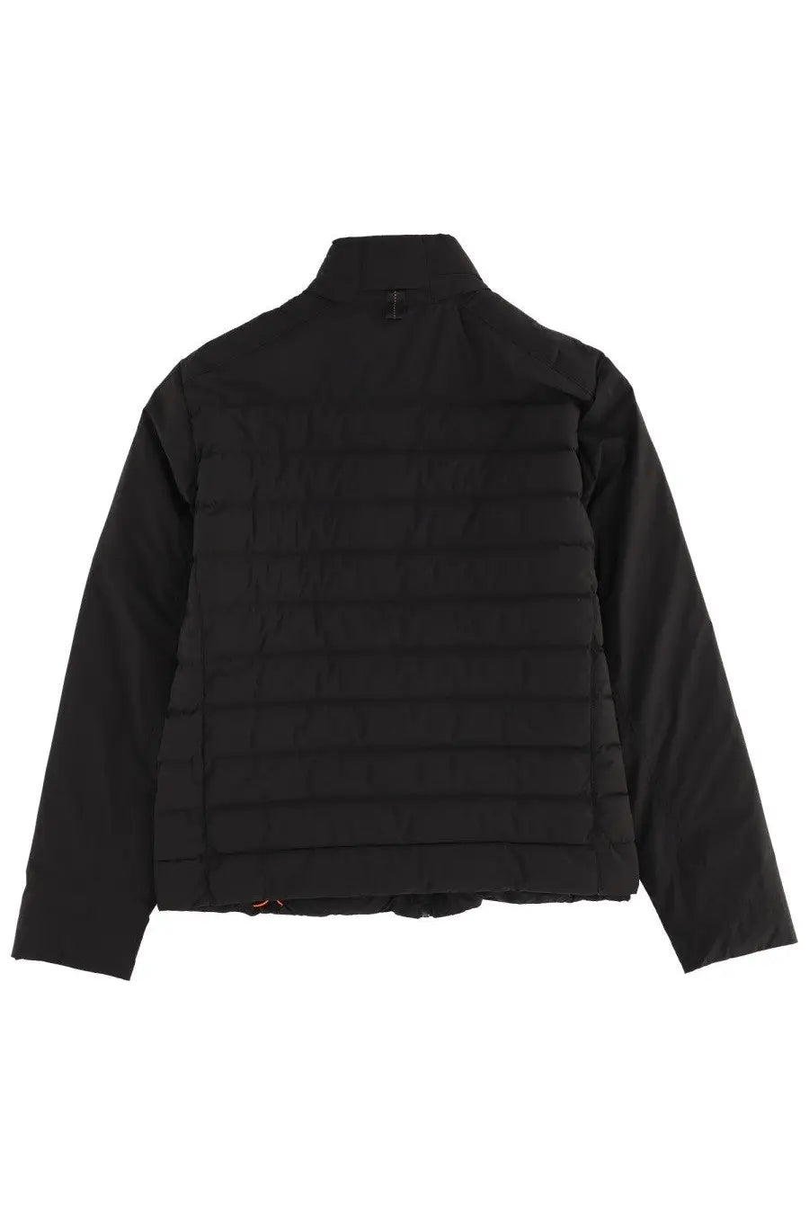 Parajumpers men’s black quilted puffer jacket with down insulation and stand-up collar with horizontal stitching