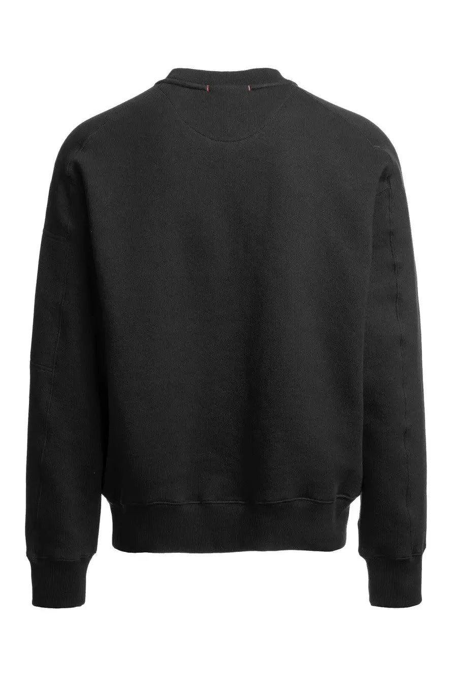 Parajumpers men’s viggo black cotton crewneck sweatshirt with ribbed cuffs and hem