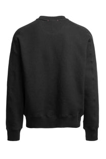 Parajumpers men’s viggo black cotton crewneck sweatshirt with ribbed cuffs and hem