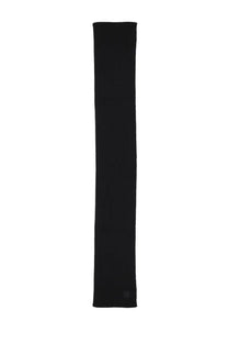 Parajumpers unisex plain black knit scarf with subtle textured weave and small logo at the bottom