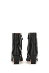 Paris Texas women’s black leather ankle boots with block heel and side zipper for stylish everyday wear