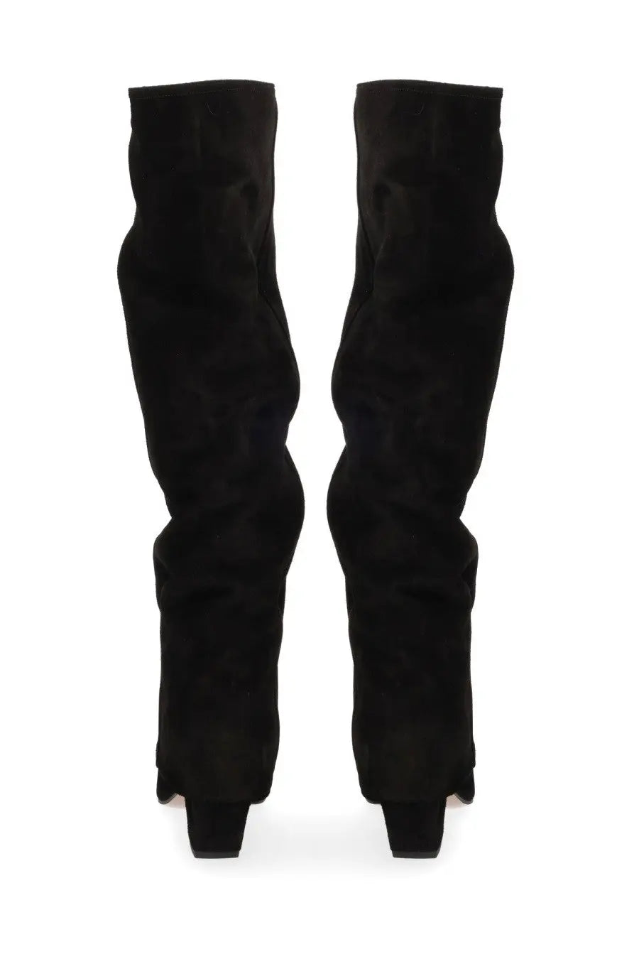Paris Texas women’s boot Jane black sleek black suede over-the-knee boots with block heels and form-fitting design