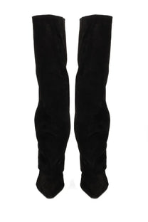 Paris texas women’s black suede over-the-knee boots with a sleek pointed toe design