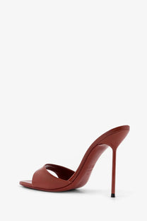 Paris texas women’s lidia patent leather sandals pink sleek rust-colored leather mule with slender high heel minimalist design
