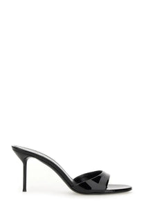 Paris Texas women’s mule Lidia black patent leather sandal with sleek minimalist design and thin stiletto heel