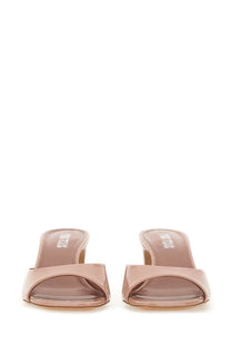 Paris Texas women’s sandalo Lara pink rose gold patent leather mules with a sleek minimalist design
