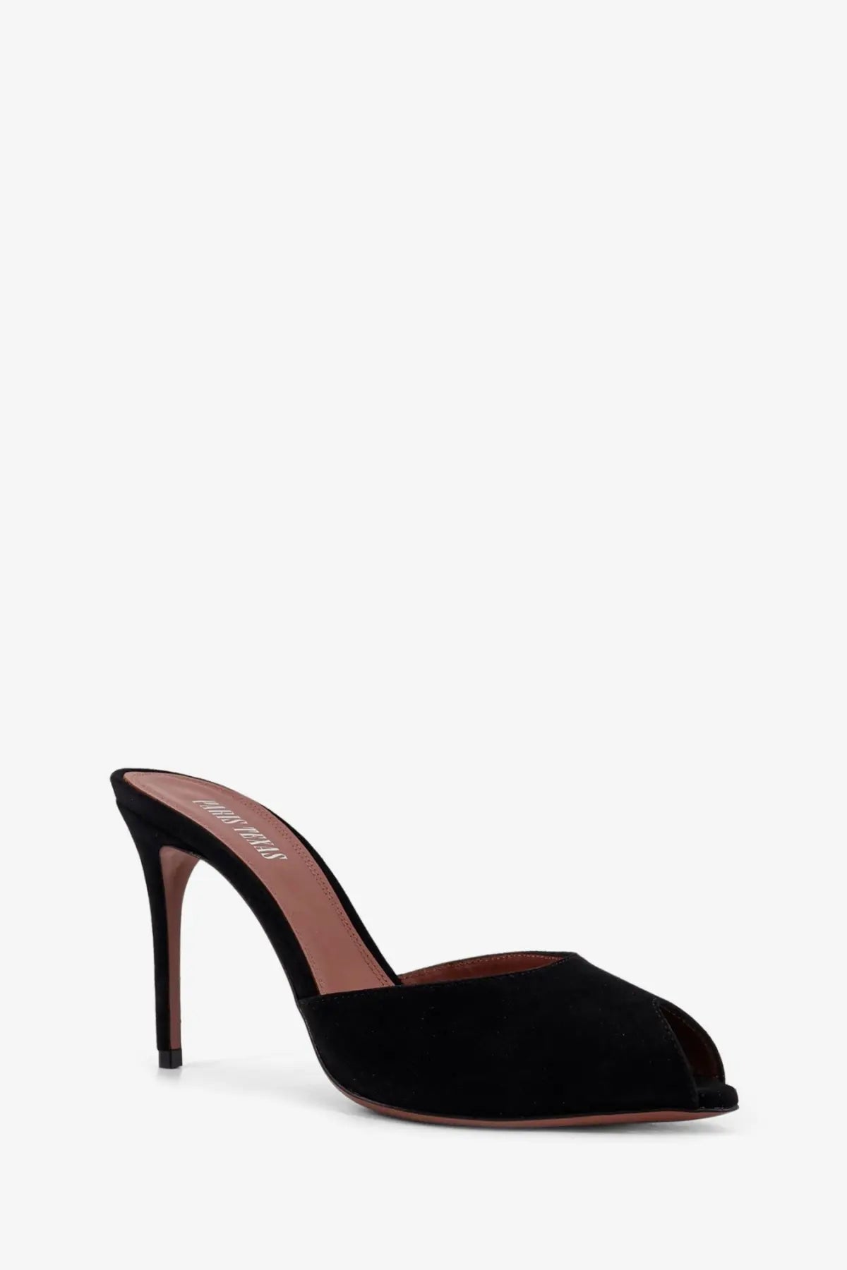Black suede peep-toe mule heel by kate spade from paris texas womens vera suede sandals in black