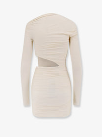 Amazuìn Women's Pat Stretch Fabric Mini Dress White