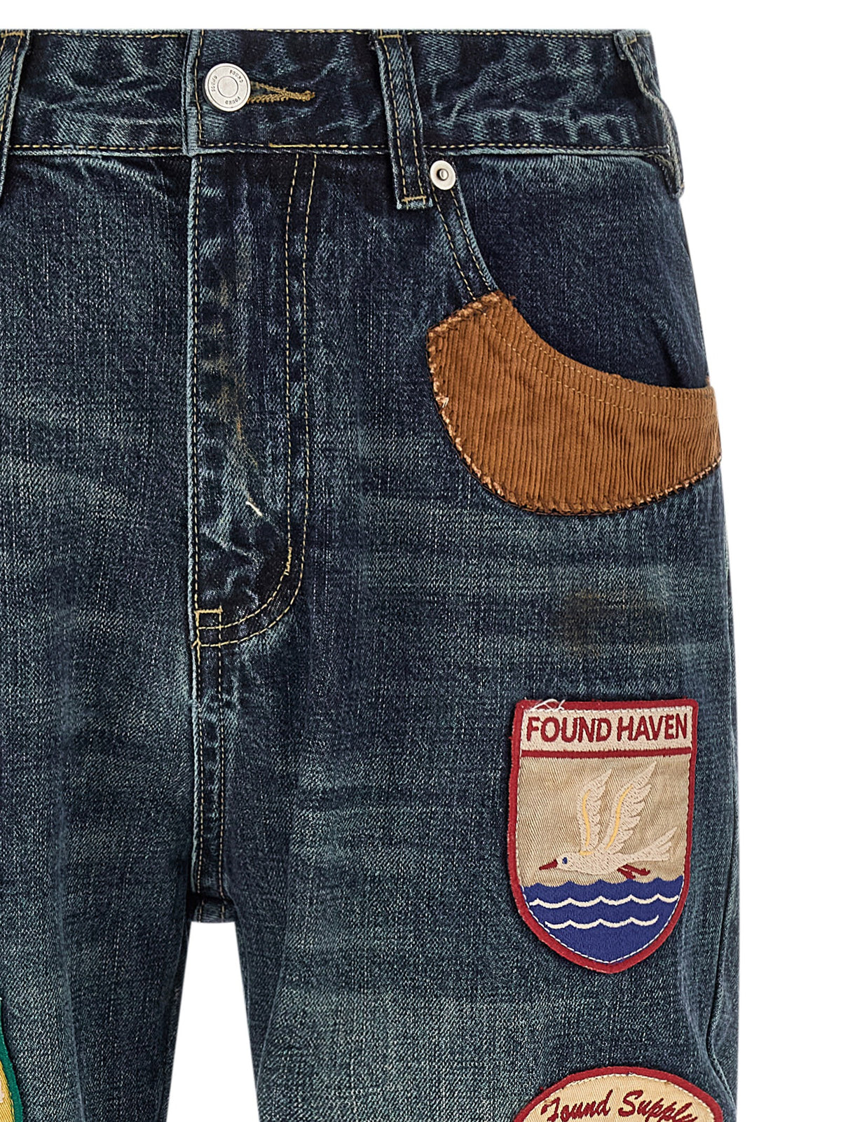 FOUND Patchwork Jeans Blue