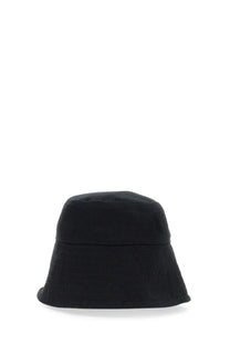 Patou women’s bucket hat in black corduroy with structured tapered silhouette and subtle vertical ridges