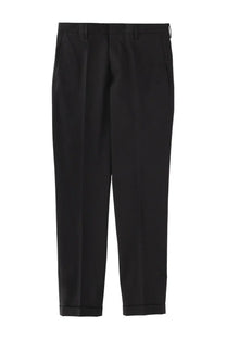 Black tailored cotton trousers by Paul Smith with sleek straight-leg cut and neatly cuffed hems for men