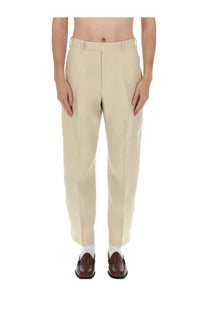 Beige tailored paul smith men’s pantalone sartoriale con pieghe with straight-leg cut and subtle creases