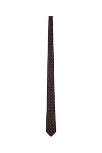 Paul Smith men’s dark brown tie with subtle small white polka dots suitable for formal wear