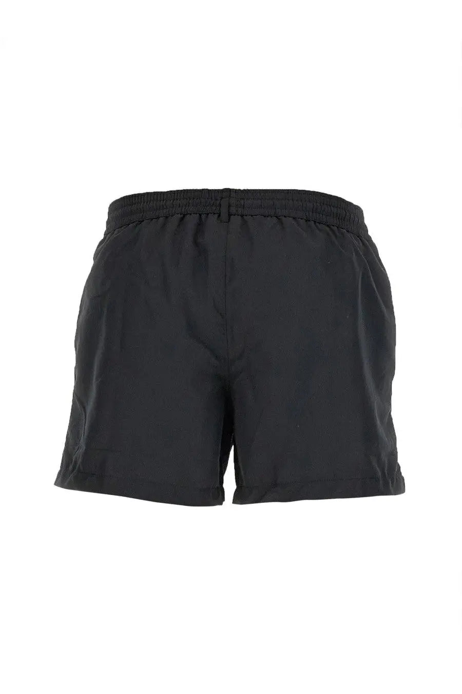 Paul smith men’s swimsuit black featuring black athletic shorts with an elastic waistband and streamlined design