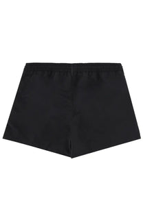Black satin paul smith men’s swimsuit shorts with elastic waistband for comfortable swimwear use