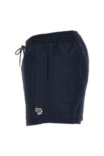 Paul Smith men’s swimsuit blue navy athletic shorts with black drawstring waistband and embroidered horse logo